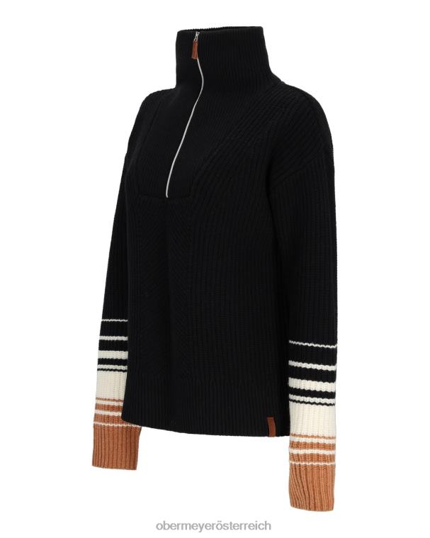 Geschmeidiger Pullover mit halbem Reißverschluss Obermeyer Schwarz R20L8219 Kleidung