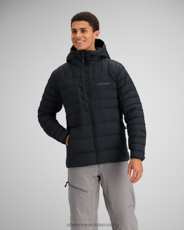 Klaus Daunen-Kapuzenpullover Obermeyer Schwarz R20L8436 Kleidung